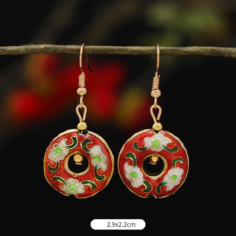 Buddha Stones蓮 蝶 花 合金 銅 悟り ドロップイヤリング