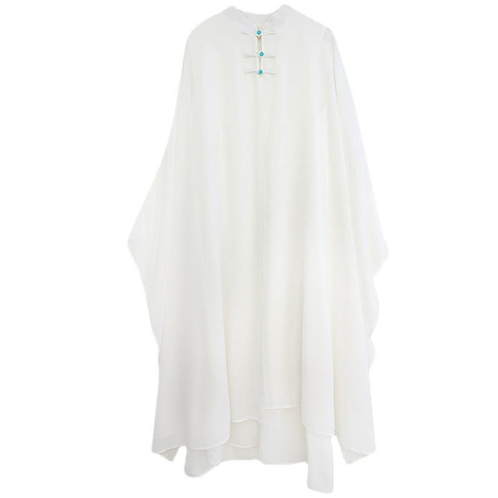 Buddha Stones 2点セット カエルボタン 長袖 ミディドレス ワイドレッグパンツ シフォン 禅風 レディース セット - image 15