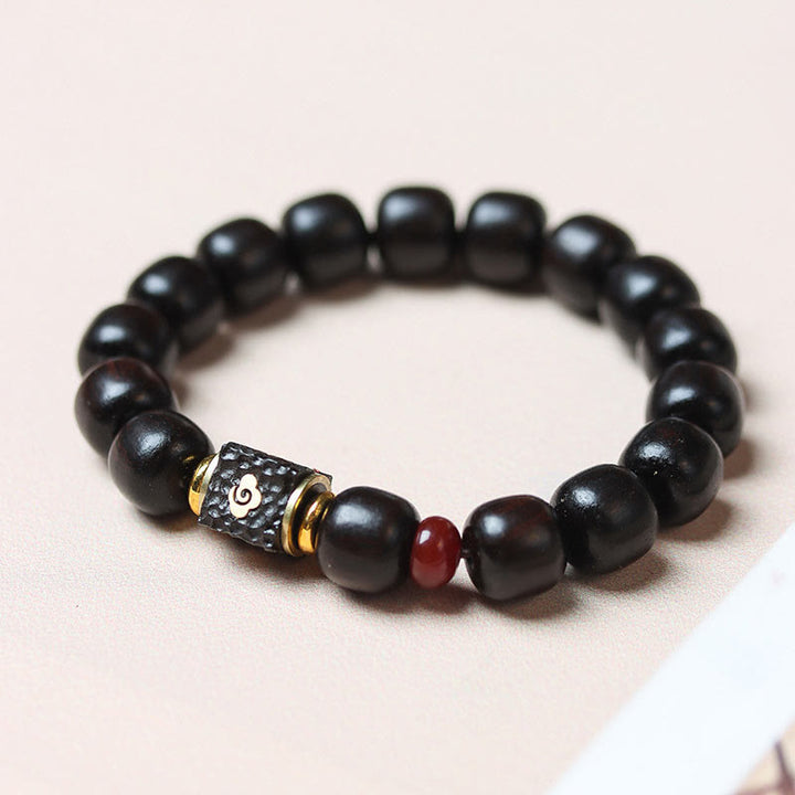 Buddha Stones黒檀 吉兆雲 彫刻 静寂のブレスレット