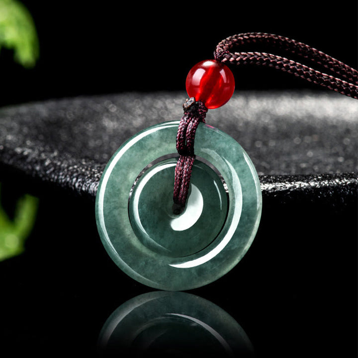 Buddha Stones 翡翠のダブルピースバックル 豊かさを象徴するネックレスペンダント
