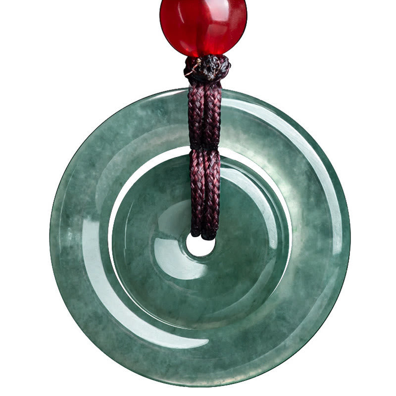 Buddha Stones 翡翠のダブルピースバックル 豊かさを象徴するネックレスペンダント