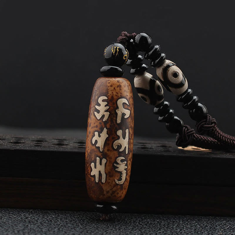 Buddha Stonesチベットオーム・マニ・パドメ・フムムジビーズ観音菩薩パターン富ネックレスペンダント - ジビーズ - image 1