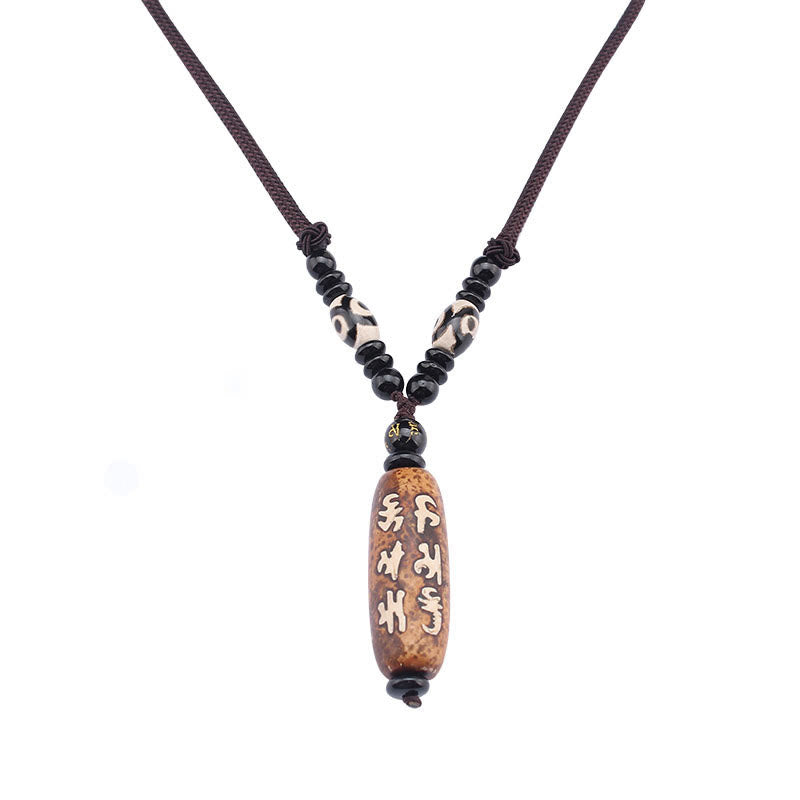Buddha Stonesチベットオーム・マニ・パドメ・フムムジビーズ観音菩薩パターン富ネックレスペンダント - image 13