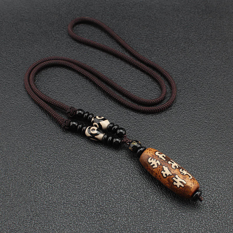 Buddha Stonesチベットオーム・マニ・パドメ・フムムジビーズ観音菩薩パターン富ネックレスペンダント - image 12