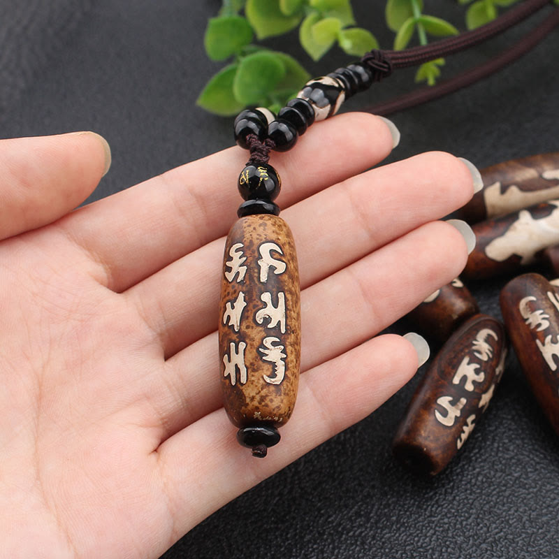Buddha Stonesチベットオーム・マニ・パドメ・フムムジビーズ観音菩薩パターン富ネックレスペンダント - image 8