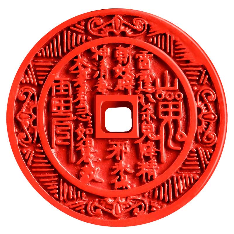 Buddha Stones天然辰砂 山の幽霊 お金を使う 八卦デザイン 祝福ネックレスペンダント