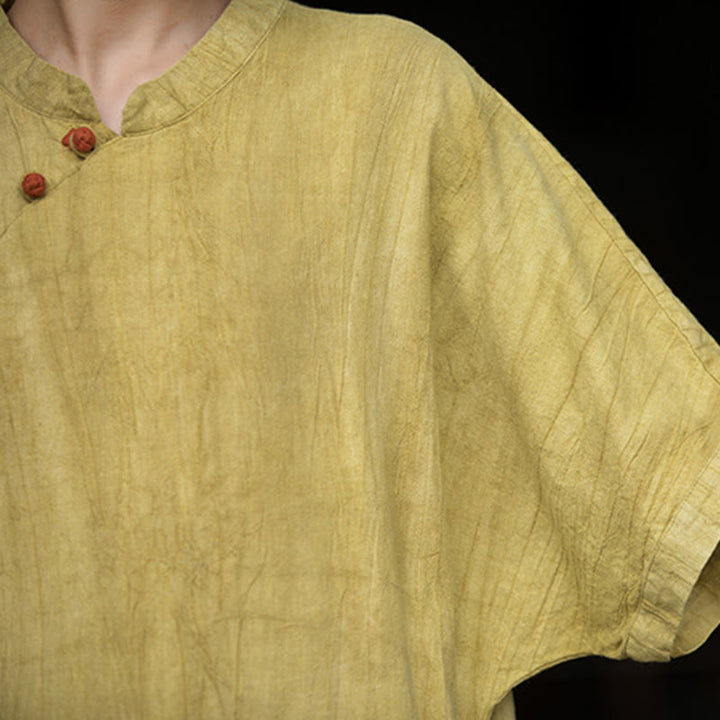 Buddha Stonesハンドメイド タイダイ ラミー リネン ミディドレス ワイドレッグ パンツ ポケット付き - image 9