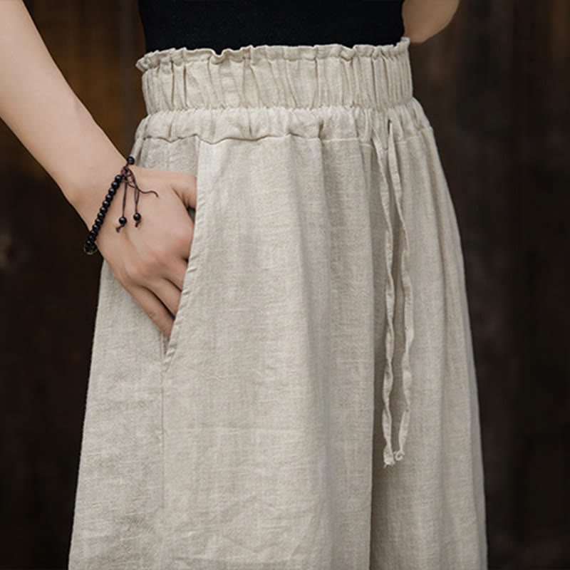 Buddha Stonesハンドメイド タイダイ ラミー リネン ミディドレス ワイドレッグ パンツ ポケット付き - image 22