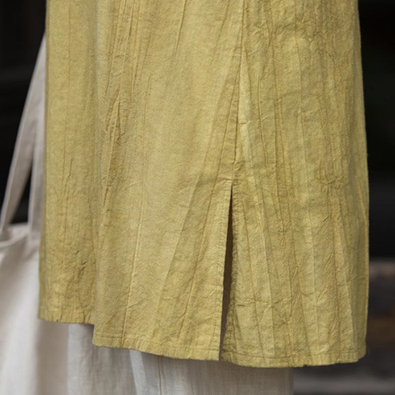 Buddha Stonesハンドメイド タイダイ ラミー リネン フロッグボタン ミディドレス ワイドレッグパンツ ポケット付き - image 31