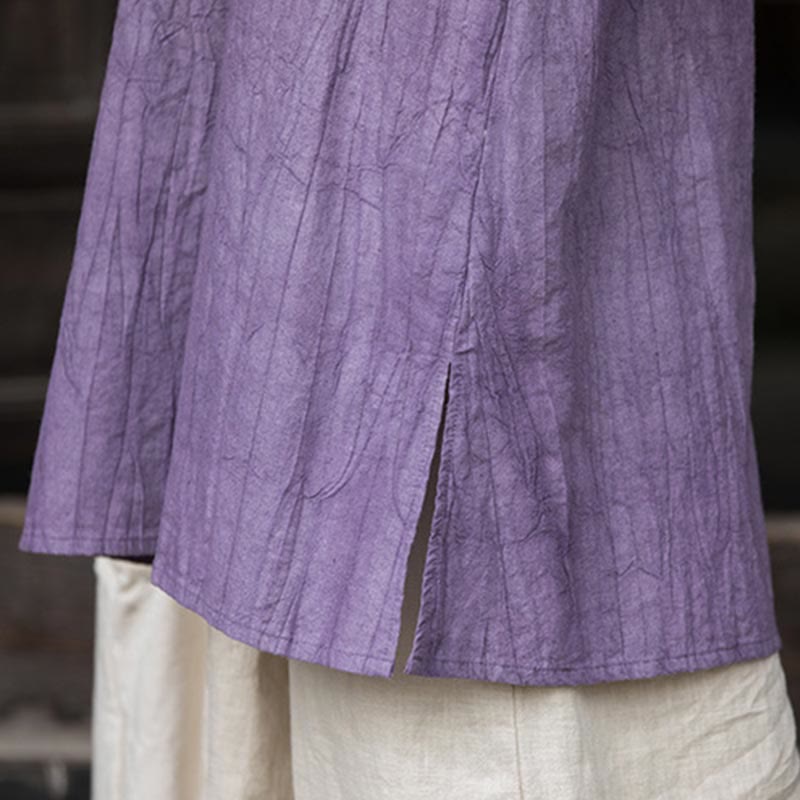 Buddha Stonesハンドメイド タイダイ ラミー リネン フロッグボタン ミディドレス ワイドレッグパンツ ポケット付き - image 11