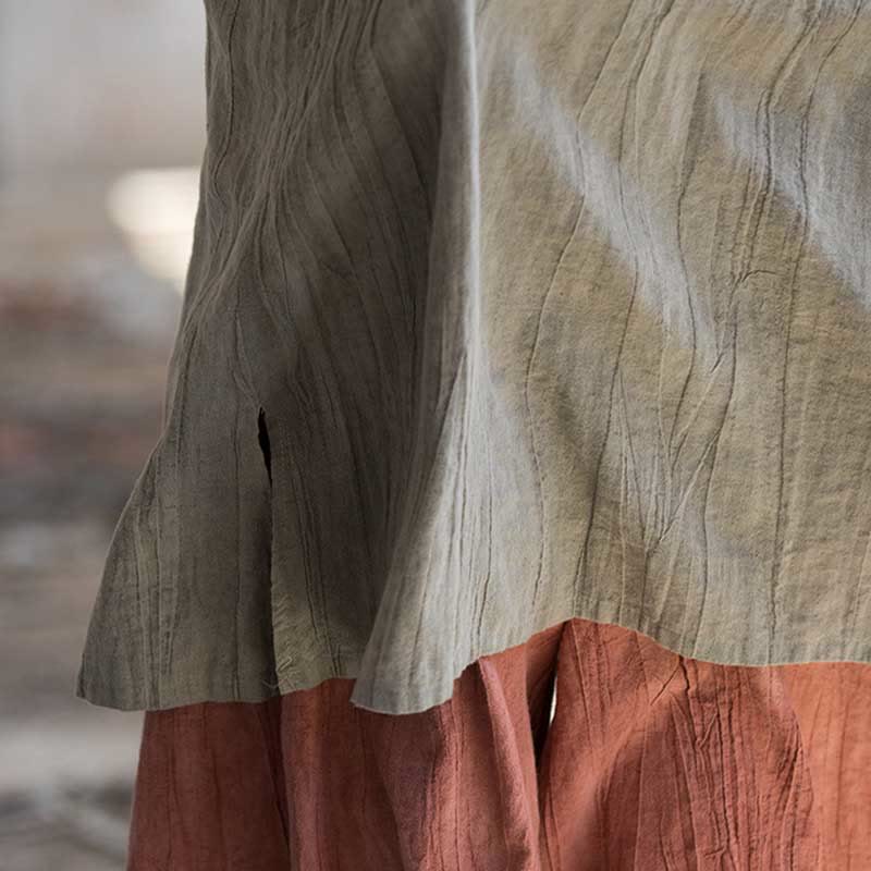 Buddha Stonesフロッグボタン ノースリーブ キャミソール ミディドレス ラミーリネン ワイドレッグパンツ ポケット付き - image 17