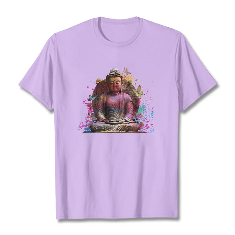 Buddha Stones、蝶、瞑想、仏陀のTシャツ - 梅 - 2XL - image 16