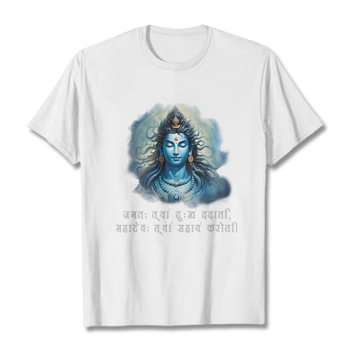 Buddha Stonesサンスクリット語 マハデフがあなたの助けに来る T シャツ - 白 - 2XL - image 5