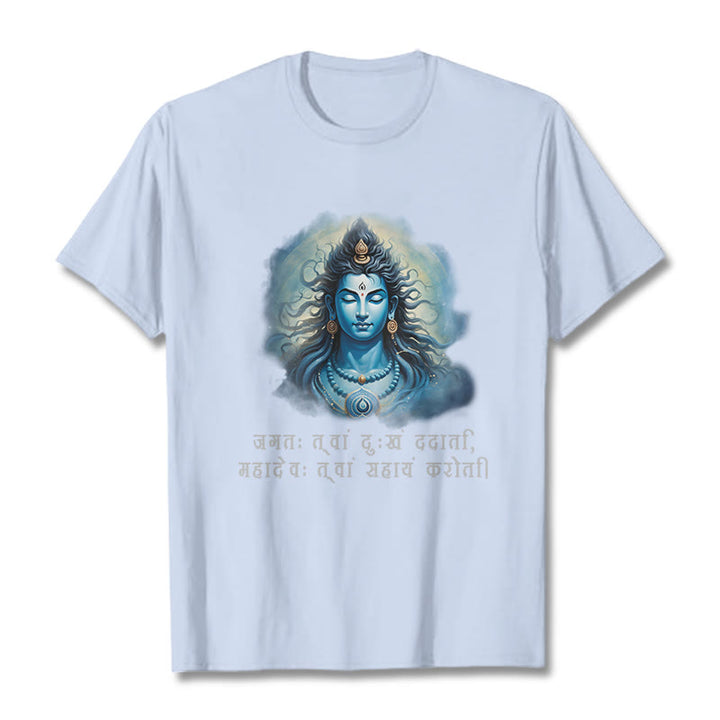 Buddha Stonesサンスクリット語 マハデフがあなたの助けに来る T シャツ - ライトシアン - 2XL - image 18