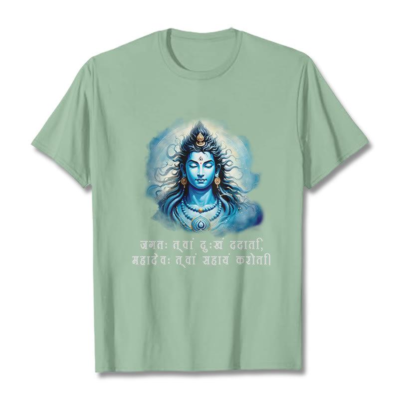 Buddha Stonesサンスクリット語 マハデフがあなたの助けに来る T シャツ - ペールグリーン - 2XL - image 14