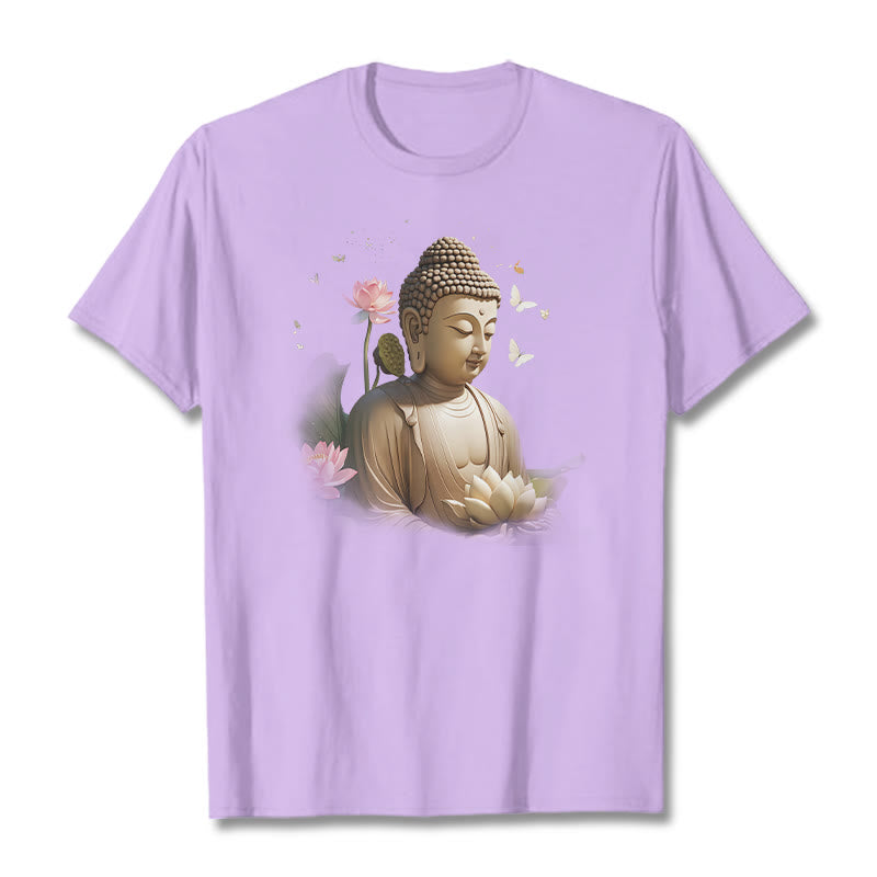 Buddha Stones、蓮、蝶、瞑想、仏陀のTシャツ - 梅 - 2XL - image 15