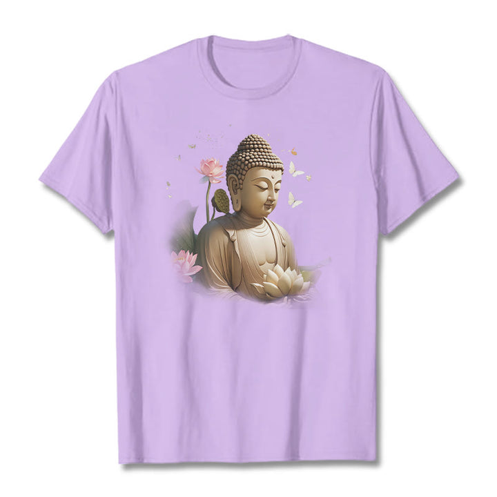 Buddha Stones、蓮、蝶、瞑想、仏陀のTシャツ - 梅 - 2XL - image 16