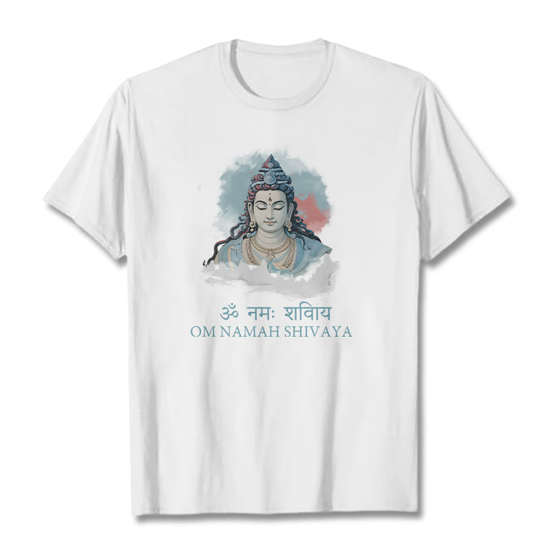 Buddha Stonesサンスクリット語 OM NAMAH SHIVAYA カラフルな雲 T シャツ - 白 - 2XL - image 5