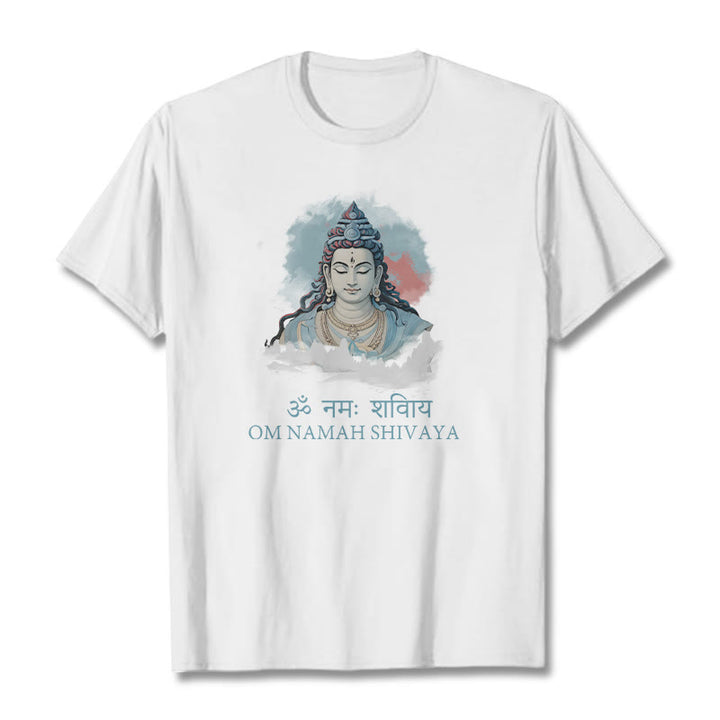 Buddha Stonesサンスクリット語 OM NAMAH SHIVAYA カラフルな雲 T シャツ - 白 - 2XL - image 5