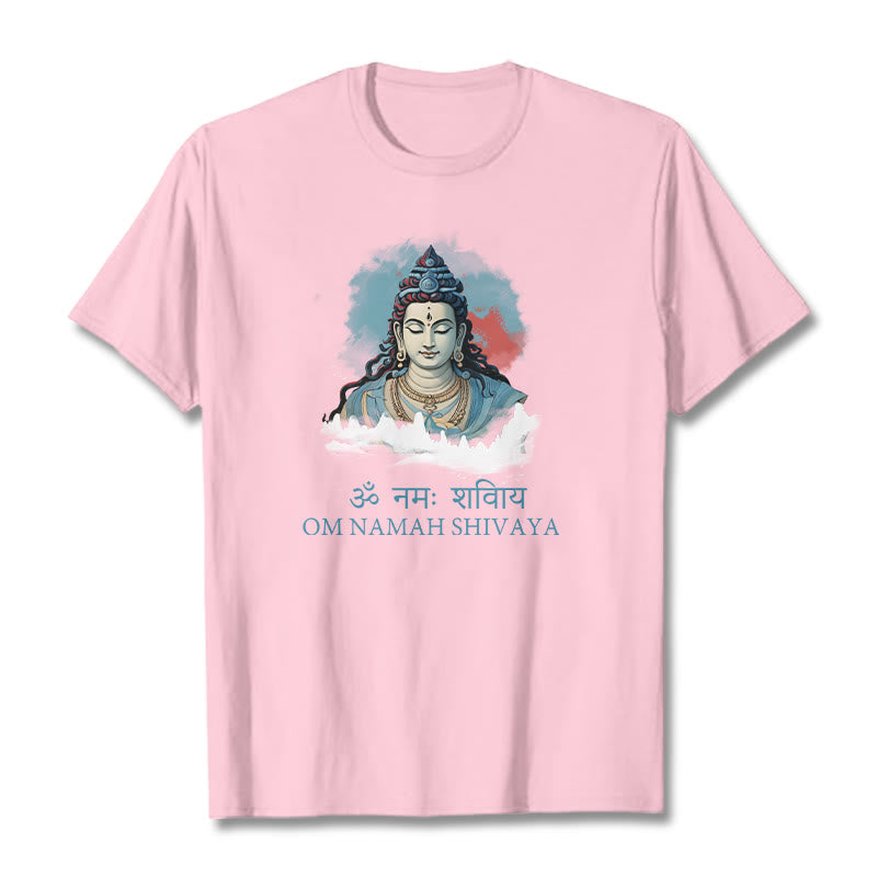 Buddha Stonesサンスクリット語 OM NAMAH SHIVAYA カラフルな雲 T シャツ - ライトピンク - 2XL - image 12