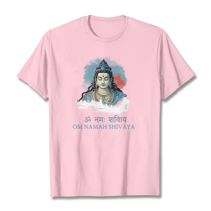 Buddha Stonesサンスクリット語 OM NAMAH SHIVAYA カラフルな雲 T シャツ - ライトピンク - 2XL - image 12
