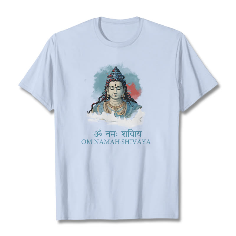 Buddha Stonesサンスクリット語 OM NAMAH SHIVAYA カラフルな雲 T シャツ - ライトシアン - 2XL - image 18