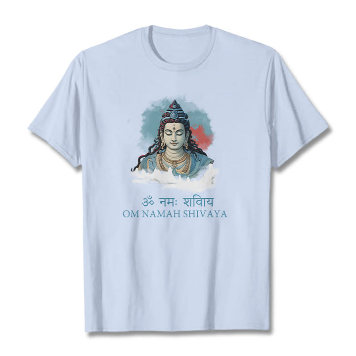 Buddha Stonesサンスクリット語 OM NAMAH SHIVAYA カラフルな雲 T シャツ - ライトシアン - 2XL - image 18