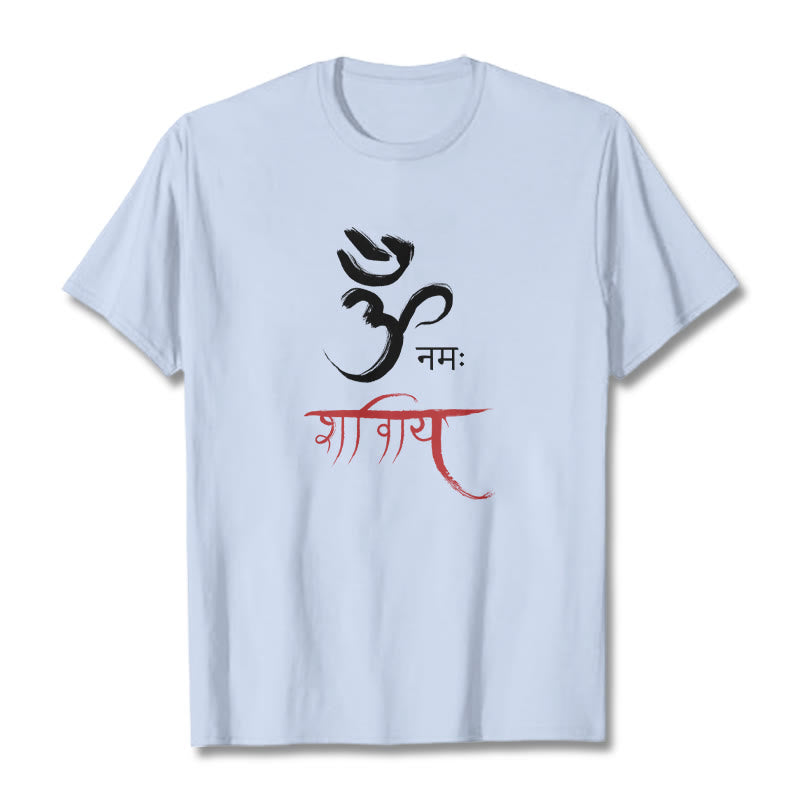 Buddha Stones OM NAMAH SHIVAYA マントラ サンスクリット T シャツ - ライトシアン - 2XL - image 19