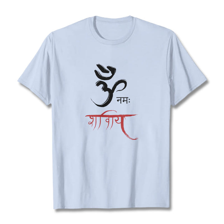 Buddha Stones OM NAMAH SHIVAYA マントラ サンスクリット T シャツ - ライトシアン - 2XL - image 19