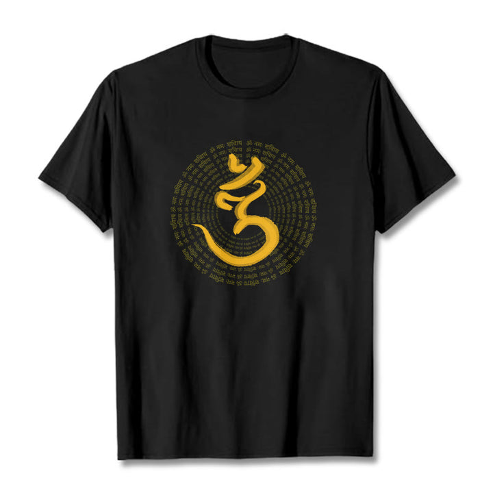 Buddha Stones 108 OM NAMAH SHIVAYA マントラ サンスクリット T シャツ - 黒 - 2XL - image 3