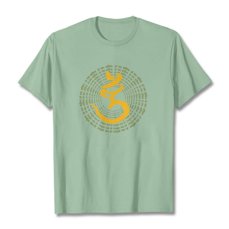 Buddha Stones 108 OM NAMAH SHIVAYA マントラ サンスクリット T シャツ - ペールグリーン - 2XL - image 17