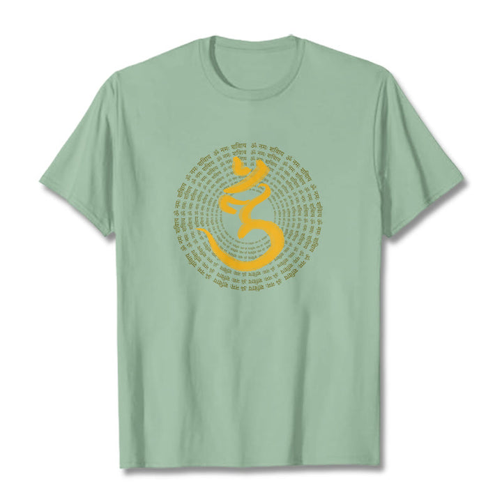 Buddha Stones 108 OM NAMAH SHIVAYA マントラ サンスクリット T シャツ - ペールグリーン - 2XL - image 17