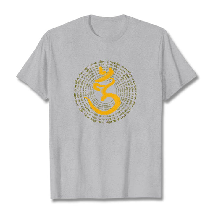 Buddha Stones 108 OM NAMAH SHIVAYA マントラ サンスクリット T シャツ - ライトグレー - 2XL - image 19