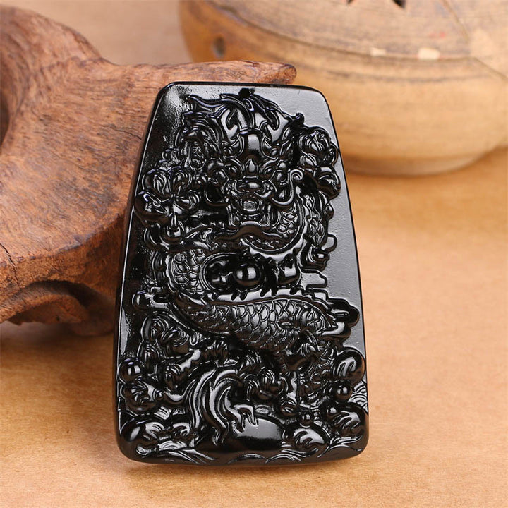 Buddha Stones黒曜石 龍彫り 幸運 守護 ネックレス ペンダント - image 12