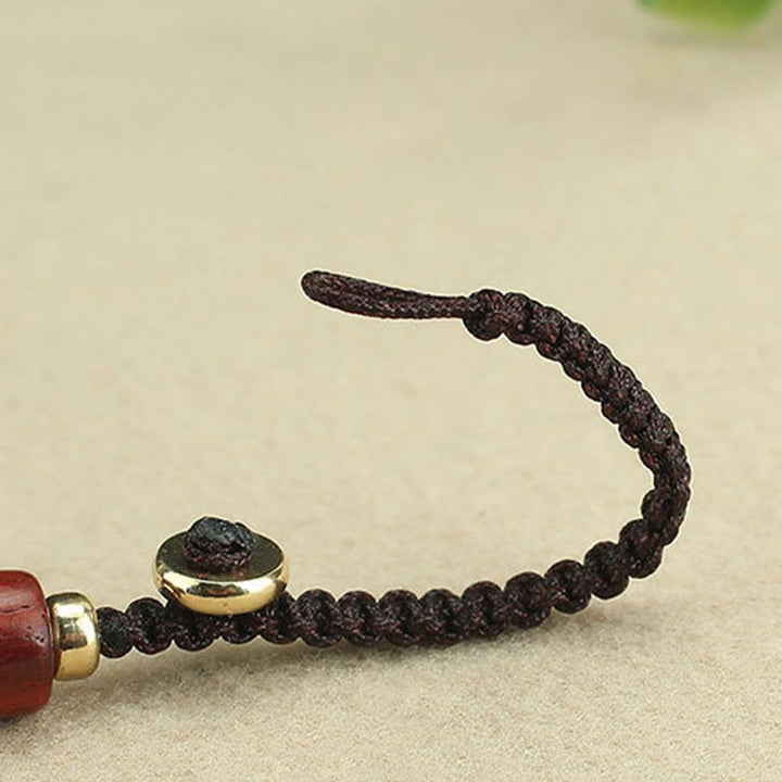 Buddha Stones銅貨 富を引き寄せる 黒檀 紫檀 幸運のキーホルダー 装飾