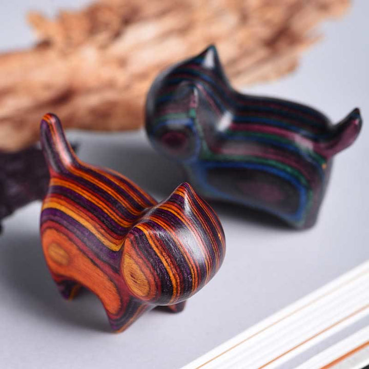 Buddha Stonesミニ猫子猫カラフルな木製かわいいペットの装飾 - image 7