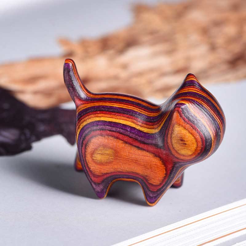 Buddha Stonesミニ猫子猫カラフルな木製かわいいペットの装飾 - image 2