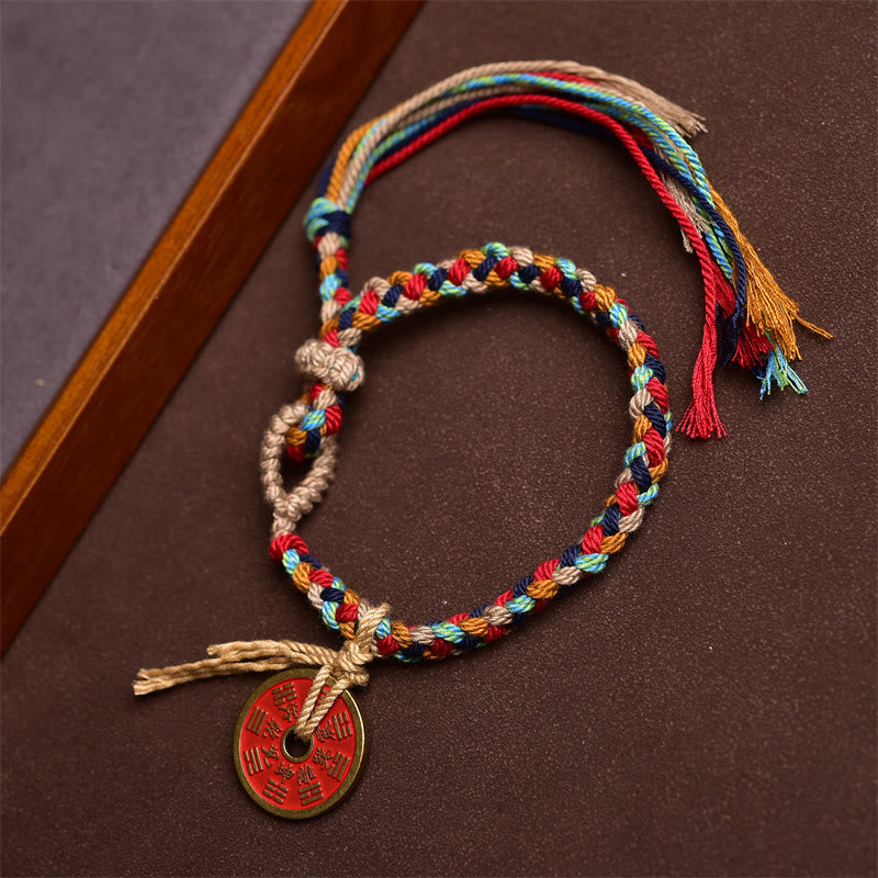 Buddha Stonesハンドメイド八卦ハーモニーマルチカラーロープブレスレット
