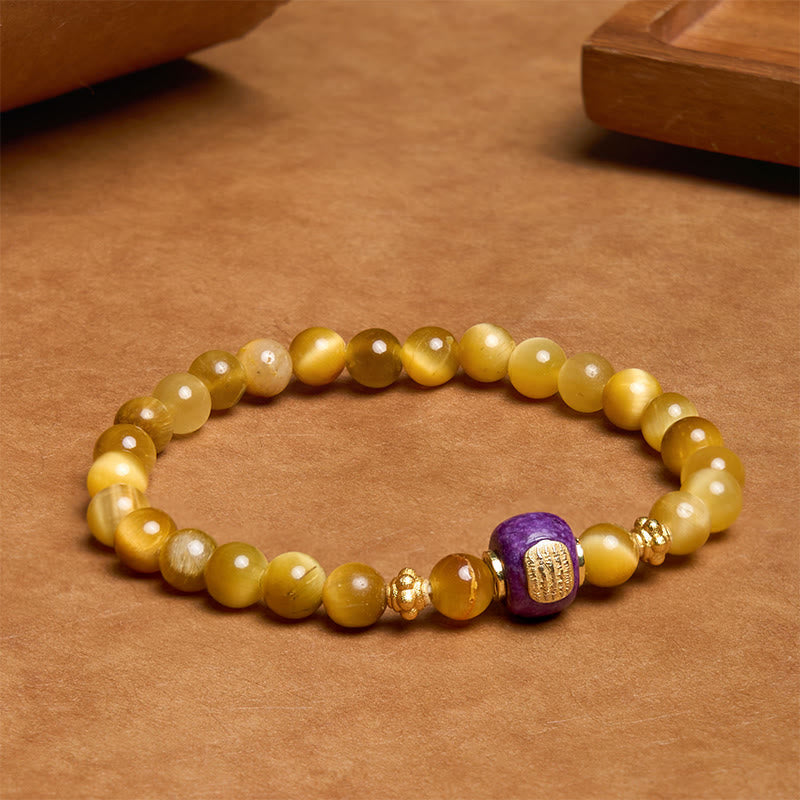 Buddha Stonesタイガーアイビーズ 幸運守護ブレスレット