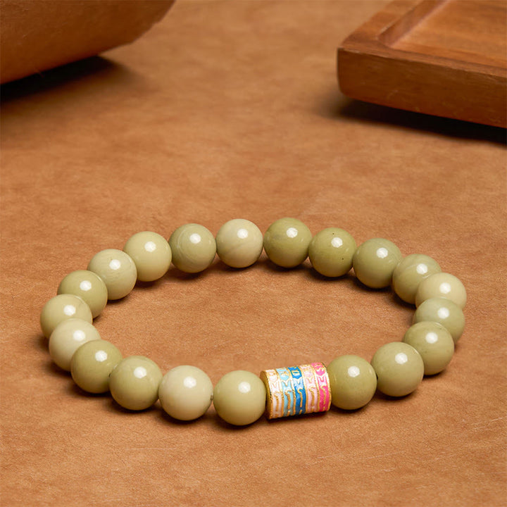 Buddha Stones天然アラシャン瑪瑙エンカレッジブレスレット