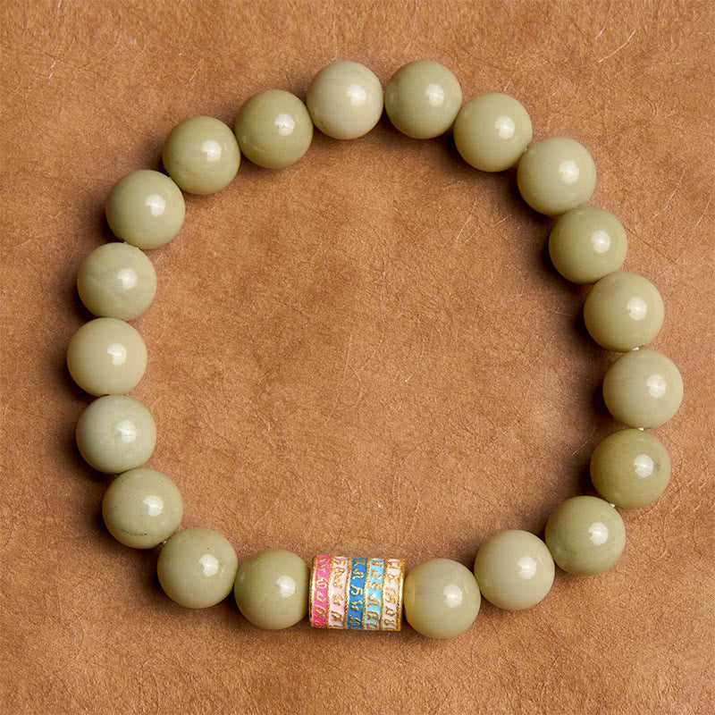 Buddha Stones天然アラシャン瑪瑙エンカレッジブレスレット