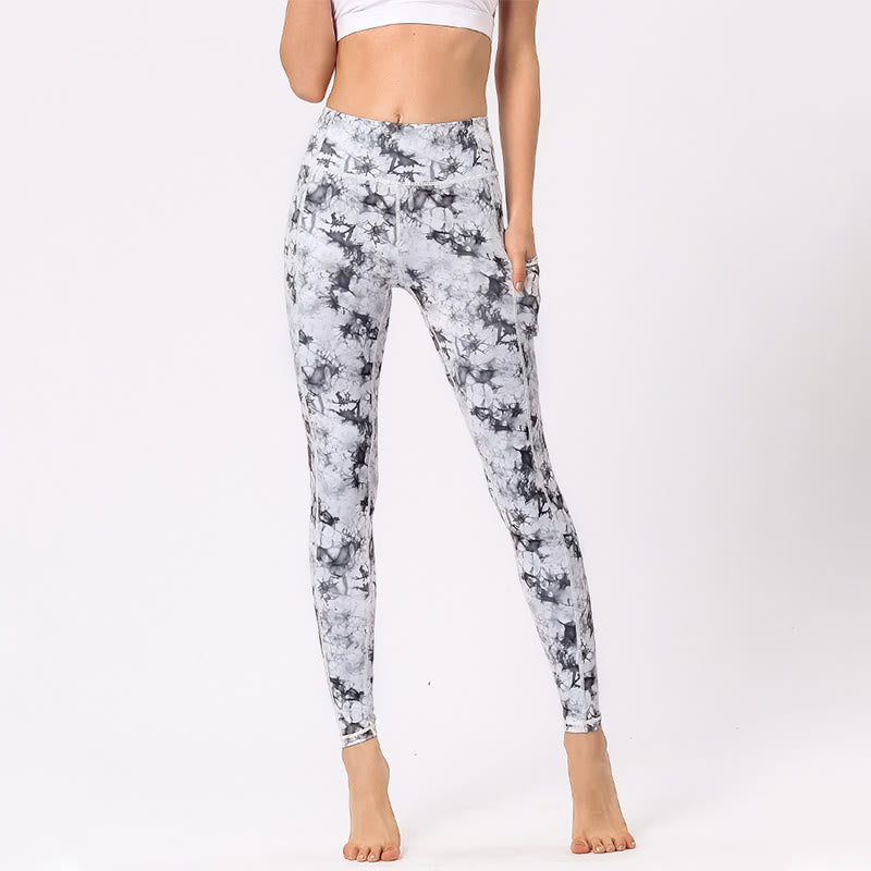 Buddha Stonesのカラフルなプリントパンツ スポーツ エクササイズ フィットネス レギンス レディース ヨガパンツ - カモホワイトブラック - US8-10、 UK/AU12-14、 EU40-42 (XL) - image 12