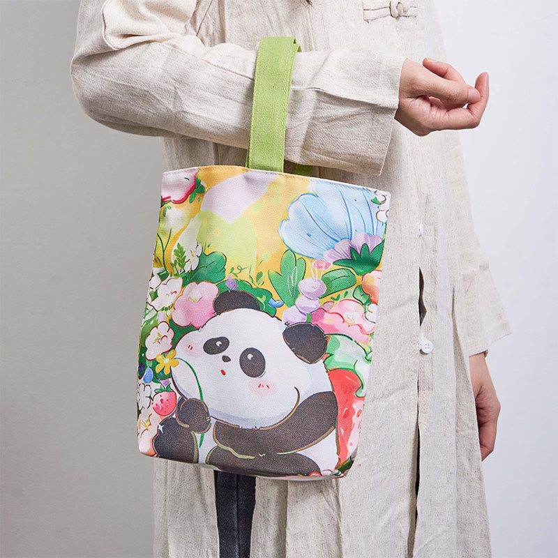 Buddha Stonesパンダ蘭ビワキャンバスハンドバッグ - image 1