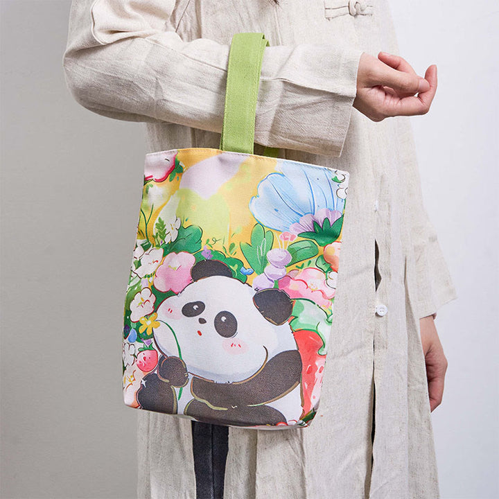Buddha Stonesパンダ蘭ビワキャンバスハンドバッグ - image 1