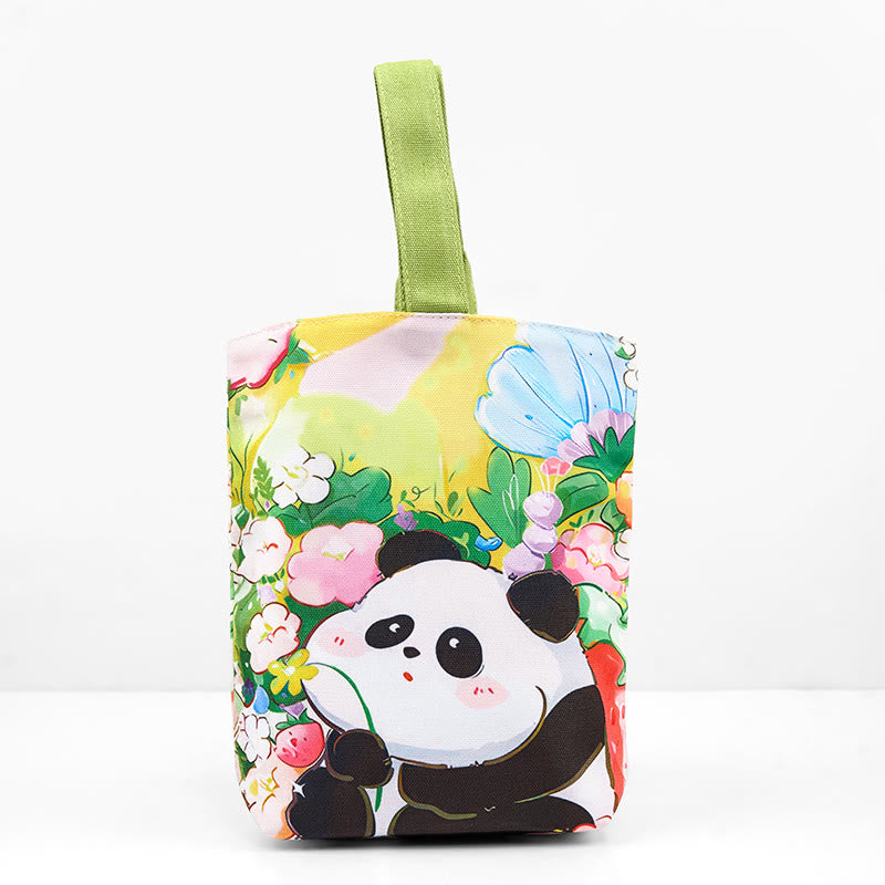 Buddha Stonesパンダ蘭ビワキャンバスハンドバッグ
