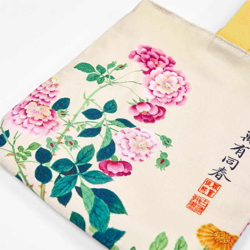 Buddha Stonesピオニー キャンバスハンドバッグ