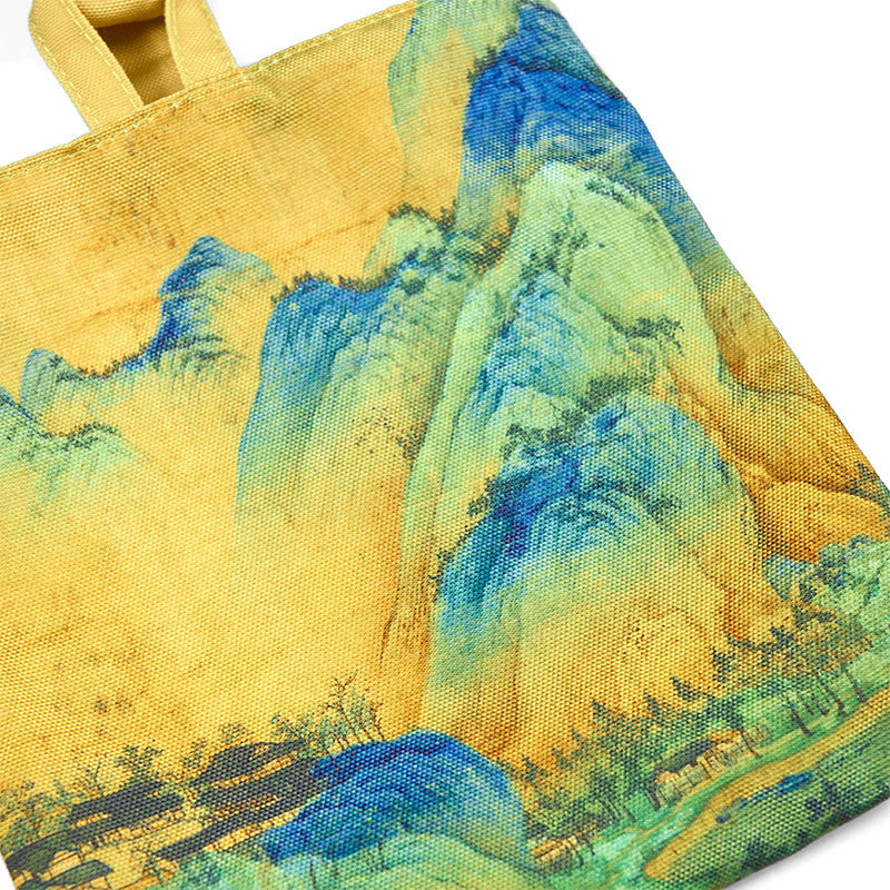Buddha Stones風景画キャンバスハンドバッグ