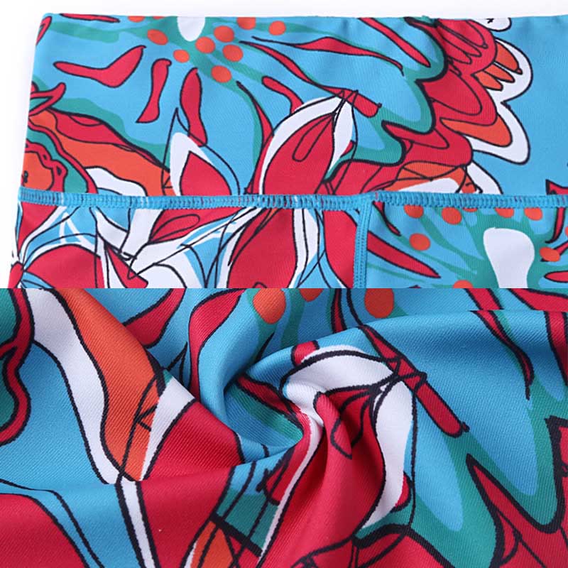 Buddha Stones、カラフルな花びら、葉っぱのプリント、スポーツ、エクササイズ、フィットネス、ハイウエストレギンス、レディース、ヨガパンツ - image 21