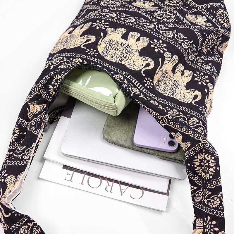 Buddha Stonesコットンエレファントストライプクロスボディバッグショルダーバッグ