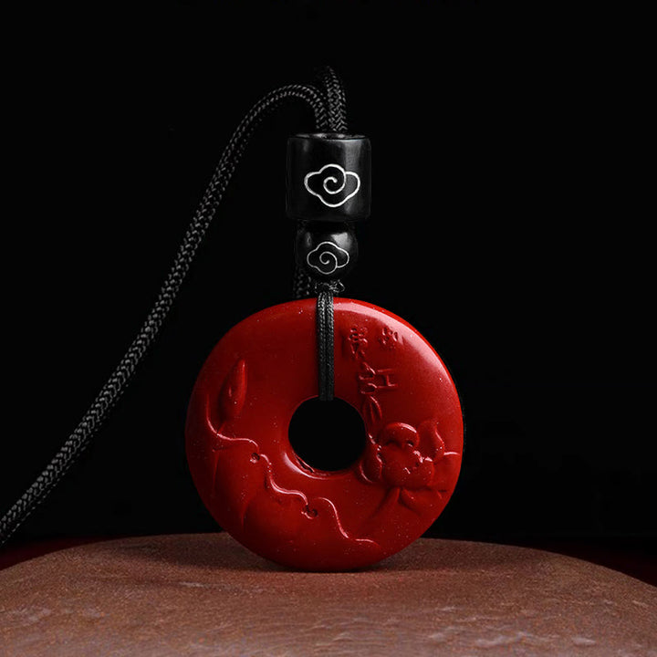 Buddha Stones天然辰砂 蓮平和のお守りチャーム祝福ネックレス ストリングペンダント - image 13